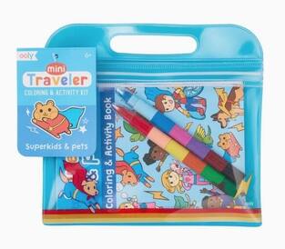 OOLY MINI TRAVELER COLORING KIT SUPER KIDS AND PETS 138013