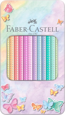 FABER CASTELL ΞΥΛΟΜΠΟΓΙΕΣ SPARKLE ΠΑΣΤΕΛ 12 ΧΡΩΜΑΤΑ ΣΕ ΜΕΤΑΛΛΙΚΗ ΚΑΣΕΤΙΝΑ 201910