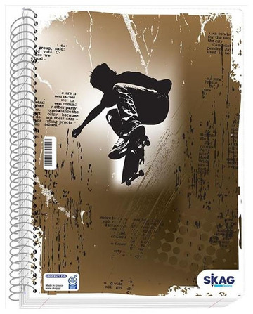 SKAG ΤΕΤΡΑΔΙΟ ΣΠΙΡΑΛ A4 (21x29,7cm) 2 ΘΕΜΑΤΩΝ 60φ UNIVERSITY FUN SKATE ΜΑΥΡΟ 300506