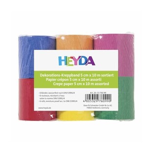 HEYDA ΧΑΡΤΙ ΓΚΟΦΡΕ ΕΛΑΣΤΙΚΟ ΣΕΤ 6 ΧΡΩΜΑΤΑ 5cm x 10m 203376099