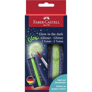 FABER CASTELL ΔΙΑΦΑΝΟ GLITTER ΖΩΓΡΑΦΙΚΗΣ ΣΕ ΣΩΛΗΝΑΡΙΟ GLOW IN THE DARK 12ml 2τεμ 125092