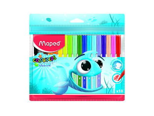 MAPED COLOR PEPS OCEAN ΜΑΡΚΑΔΟΡΟΙ ΛΕΠΤΟΙ WASHABLE 18 ΧΡΩΜΑΤΑ ΣΕ ΠΛΑΣΤΙΚΗ ΘΗΚΗ 84572102