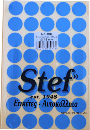 STEF LABELS ΑΥΤΟΚΟΛΛΗΤΕΣ ΕΤΙΚΕΤΕΣ ΣΤΡΟΓΓΥΛΕΣ No108 1,9cm ΔΙΑΜΕΤΡΟ ΜΠΛΕ