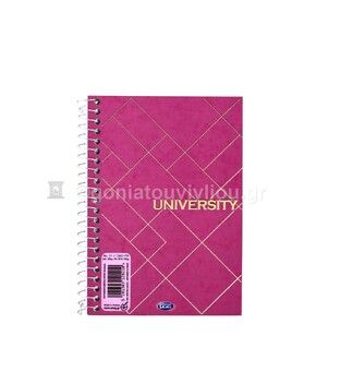 SKAG ΣΗΜΕΙΩΜΑΤΑΡΙΟ ΣΠΙΡΑΛ 12,6x17,8cm 3 ΘΕΜΑΤΩΝ 120φ No31 UNIVERSITY FOIL ΡΟΖ 120210