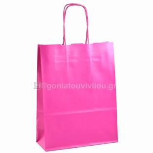 FLORIOCARTA ΤΣΑΝΤΑ ΣΑΚΟΥΛΑ ΔΩΡΟΥ ΧΑΡΤΙΝΗ 18x8x24cm FLUO ΡΟΖ 125ΤΔ76335