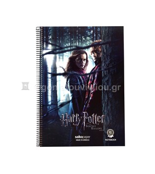 SALKO ΤΕΤΡΑΔΙΟ ΣΠΙΡΑΛ A4 (21x29,7cm) 2 ΘΕΜΑΤΩΝ 60φ HARRY POTTER No2 RON HERMIONE 7307