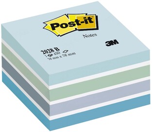 3M POST IT ΑΥΤΟΚΟΛΛΗΤΑ ΧΑΡΤΑΚΙΑ ΚΥΒΟΣ 2028 B 7,6x7,6cm AQUARELLE ΜΠΛΕ 450φ