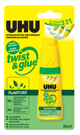 UHU ΚΟΛΛΑ TWIST & GLUE 35ml ΧΩΡΙΣ ΔΙΑΛΥΤΕΣ RENATURE 36931