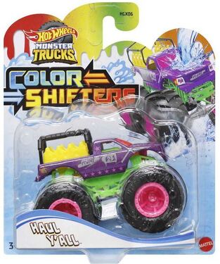 MATTEL HOT WHEELS MONSTER TRUCKS COLOR SHIFTERS HAUL Y ALL HGX06
