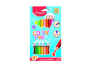 MAPED COLOR PEPS MAXI MY FIRST JUMBO ΞΥΛΟΜΠΟΓΙΕΣ ΧΟΝΤΡΕΣ 12 ΧΡΩΜΑΤΑ 834010