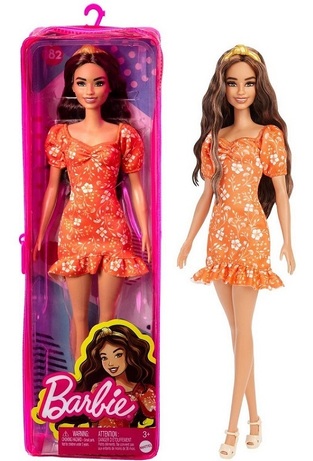 MATTEL ΚΟΥΚΛΑ BARBIE FASHIONISTAS FBR37 ΠΟΡΤΟΚΑΛΙ ΦΟΡΕΜΑ