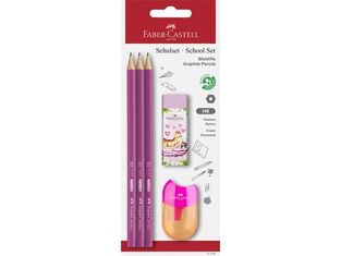 FABER CASTELL ΣΕΤ ΤΡΙΑ ΜΟΛΥΒΙΑ ΓΟΜΑ ΚΑΙ ΞΥΣΤΡΑ ΦΟΥΞΙΑ 12310526