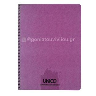 UNIPAP ΤΕΤΡΑΔΙΟ ΣΠΙΡΑΛ 17x25cm 2 ΘΕΜΑΤΩΝ 60φ UNICO ΜΩΒ 35626