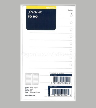 FILOFAX PERSONAL (9,5x17,1cm) ΑΝΤΑΛΛΑΚΤΙΚΟ TO DO (ΦΥΛΛΑ ΥΠΕΝΘΥΜΙΣΗΣ ΤΙ ΕΧΩ ΝΑ ΚΑΝΩ) 132204