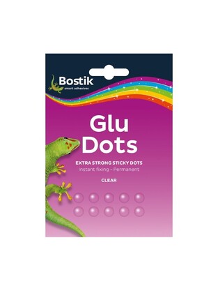 BOSTIK GLU DOTS ΑΥΤΟΚΟΛΛΗΤΕΣ ΚΟΥΚΙΔΕΣ ΣΙΛΙΚΟΝΗΣ ΔΙΑΦΑΝΗΣ ΚΟΛΛΑΣ ΓΙΑ ΜΟΝΙΜΗ ΣΥΓΚΟΛΛΗΣΗ ΔΙΠΛΗΣ ΟΨΗΣ EXTRA STRONG 64τεμ