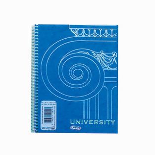 SKAG ΣΗΜΕΙΩΜΑΤΑΡΙΟ ΣΠΙΡΑΛ 12,6x18cm 2 ΘΕΜΑΤΩΝ 80φ No30 UNIVERSITY FOIL ΜΠΛΕ 120203