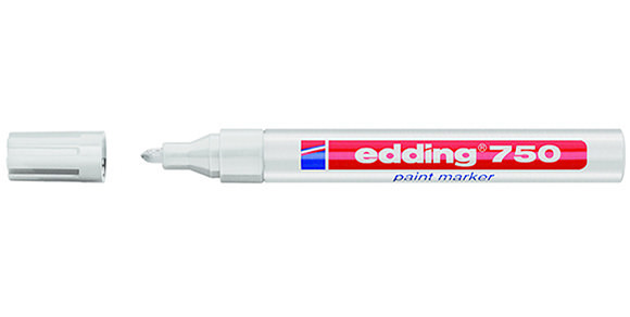 EDDING 750 ΜΑΡΚΑΔΟΡΟΣ ΑΝΕΞΙΤΗΛΟΣ ΛΑΔΙΟΥ PAINT MARKER ΛΕΥΚΟ No49 ΔΕΚ 10 (πακέτο των 10)