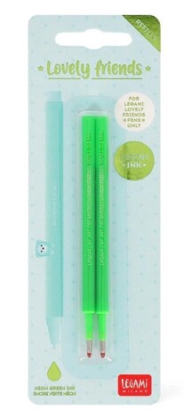 LEGAMI ΑΝΤΑΛΛΑΚΤΙΚΟ ΓΙΑ ΣΤΥΛΟ GEL PEN LOVELY FRIENDS 0.5mm 2τεμ ΠΡΑΣΙΝΟ NEON REFCPP0006