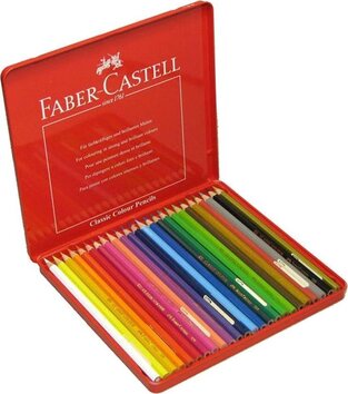 FABER CASTELL ΞΥΛΟΜΠΟΓΙΕΣ 24 ΧΡΩΜΑΤΑ ΣΕ ΜΕΤΑΛΛΙΚΗ ΚΑΣΕΤΙΝΑ 115824