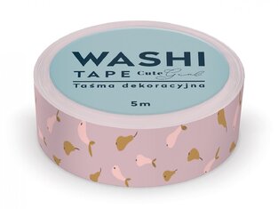 INTERDRUK (WASHI TAPE) CUTE GIRL ΑΥΤΟΚΟΛΛΗΤΗ ΤΑΙΝΙΑ ΧΕΙΡΟΤΕΧΝΙΑΣ 5m ΡΟΖ ΜΕ ΑΧΛΑΔΙΑ 111304094