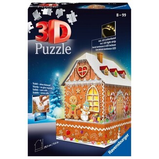 RAVENSBURGER 3D ΠΑΖΛ 216τεμ GINGERBREAD ΣΠΙΤΑΚΙ ΝΥΧΤΕΡΙΝΗ ΕΚΔΟΣΗ (ΠΕΡIΕΧΕΙ ΛΑΜΠΑ LED) 11237