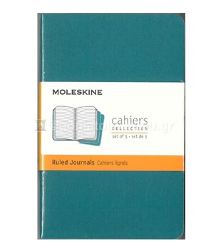 MOLESKINE ΣΗΜΕΙΩΜΑΤΑΡΙΟ POCKET (9x14cm) SOFT COVER BRISK BLUE RULED JOURNALS CAHIERS (ΣΕΤ ΤΩΝ ΤΡΙΩΝ) (ΡΙΓΕ)