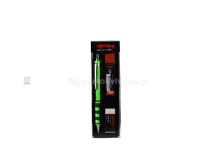 ROTRING TIKKY PROMO ΜΗΧΑΝΙΚΟ ΜΟΛΥΒΙ 0.7mm ΜΕ ΔΩΡΟ ΜΥΤΕΣ (0.7mm 2B) ΚΑΙ ΓΟΜΑ ΛΕΥΚΗ (TIKKY30) NEON GREEN (ΠΡΑΣΙΝΟ ΦΩΣΦΟΡΟΥΧΟ)