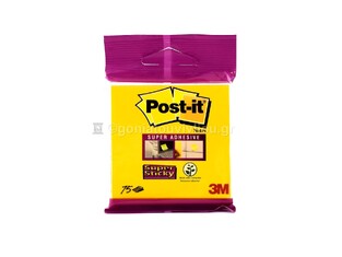 3M POST IT ΑΥΤΟΚΟΛΛΗΤΑ ΧΑΡΤΑΚΙΑ 6820 SUPER STICKY 7,6x7,6cm ΚΙΤΡΙΝΑ 75φ