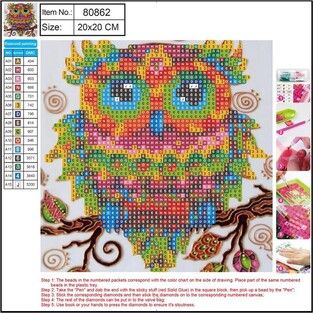 CENTRUM DIAMOND PAINTING KIT 5D (ΧΑΝΤΡΕΣ) 20x20cm ΚΟΥΚΟΥΒΑΓΙΑ 80862