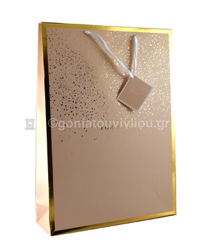 INTERDRUK ΤΣΑΝΤΑ ΔΩΡΟΥ ΧΑΡΤΙΝΗ GOLD JUMBO 36x46x10cm ΣΟΜΟΝ ΧΡΥΣΗ