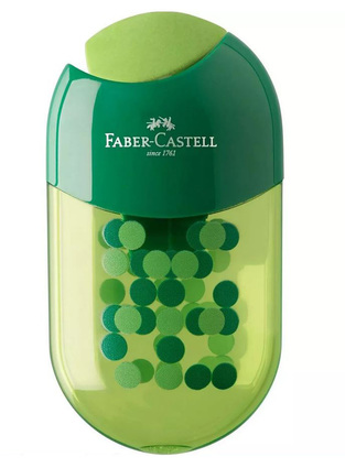 FABER CASTELL ΓΟΜΑ ΞΥΣΤΡΑ APPLE DOUBLE HOLE ΜΟΤΙΒΟ ΚΥΚΛΑΚΙΑ ΛΑΧΑΝΙ ΠΡΑΣΙΝΟ 183517