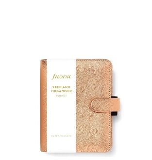 FILOFAX POCKET SAFFIANO ROSE GOLD ORGANISER 022626