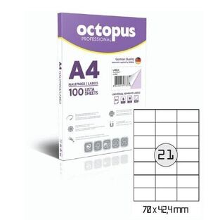 OCTOPUS PROFESSIONAL UNIVERZAL ΕΤΙΚΕΤΕΣ ΓΙΑ ΕΚΤΥΠΩΣΗ ΛΕΥΚΕΣ ΑΥΤΟΚΟΛΛΗΤΕΣ 7x4,24cm 100φ