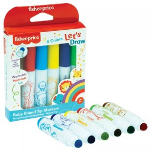 FISHER PRICE LETS DRAW ΟΙ ΠΡΩΤΟΙ ΜΟΥ ΜΑΡΚΑΔΟΡΟΙ ΣΤΡΟΓΓΥΛΗ ΜΥΤΗ 6 ΧΡΩΜΑΤΑ 32100005