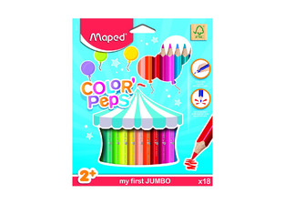 MAPED COLOR PEPS MAXI MY FIRST JUMBO ΞΥΛΟΜΠΟΓΙΕΣ ΧΟΝΤΡΕΣ 18 ΧΡΩΜΑΤΑ 834012