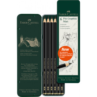 FABER CASTELL ΣΕΤ ΜΟΛΥΒΙΑ ΣΧΕΔΙΟΥ PITT GRAPHITE MATT  2B 4B 8B 10B 12B 115207