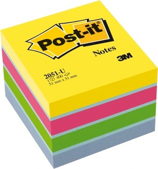 3M POST IT ΑΥΤΟΚΟΛΛΗΤΑ ΧΑΡΤΑΚΙΑ ΚΥΒΟΣ MINI 2051 U 5,1x5,1cm ULTRA ΑΠΟΧΡΩΣΕΙΣ 400φ