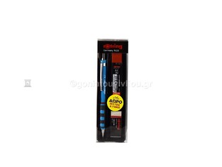 ROTRING TIKKY PROMO ΜΗΧΑΝΙΚΟ ΜΟΛΥΒΙ 0.7mm ΜΕ ΔΩΡΟ ΜΥΤΕΣ (0.7mm 2B) ΚΑΙ ΓΟΜΑ ΛΕΥΚΗ (TIKKY30) LIGHT BLUE (ΑΝΟΙΧΤΟ ΜΠΛΕ)