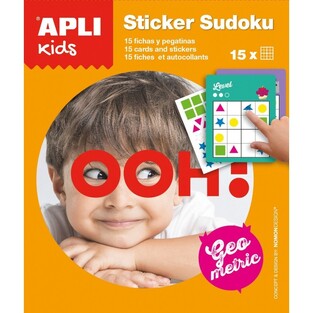 APLI KIDS ΠΑΙΧΝΙΔΙ STICKER SUDOKU GEOMETRIC 15 ΚΑΡΤΕΣ ΚΑΙ 3Φ ΑΥΤΟΚΟΛΛΗΤΑ 14587