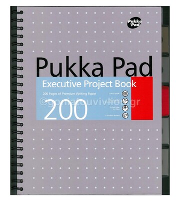 PUKKA PAD ΤΕΤΡΑΔΙΟ ΣΠΙΡΑΛ A4 (21x29,7cm) 5 ΘΕΜΑΤΩΝ EXECUTIVE ΠΕΡΦΟΡΕ ΣΚΛΗΡΟ ΕΞΩΦΥΛΛΟ ΚΑΙ ΛΑΣΤΙΧΟ ΓΑΛΑΖΙΟ 100φ 6970MET