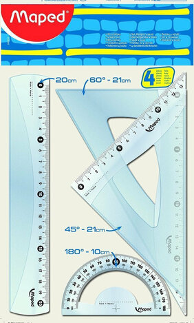 MAPED CRISTAL ΣΕΤ ΓΕΩΜΕΤΡΙΚΩΝ ΟΡΓΑΝΩΝ 20cm ΔΙΑΦΑΝΕΣ 4τεμ 242820