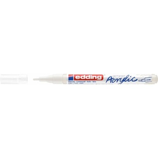 EDDING 5300 ACRYLIC ΜΑΡΚΑΔΟΡΟΣ ΜΕ ΣΤΡΟΓΓΥΛΗ ΜΥΤΗ ΑΝΕΞΙΤΗΛΟΣ ΛΕΠΤΟΣ WHITE ΛΕΥΚΟΣ 922