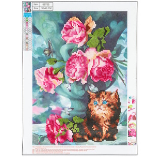 CENTRUM DIAMOND PAINTING KIT 5D (ΧΑΝΤΡΕΣ) 30x40cm ΛΟΥΛΟΥΔΙΑ ΓΑΤΑΚΙ 89755