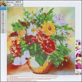 CENTRUM DIAMOND PAINTING KIT 5D (ΧΑΝΤΡΕΣ) 30x30cm ΒΑΖΟ ΜΕ ΛΟΥΛΟΥΔΙΑ 80879