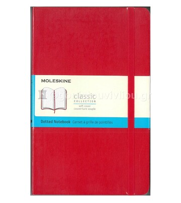MOLESKINE ΣΗΜΕΙΩΜΑΤΑΡΙΟ LARGE (13x21cm) SOFT COVER SCARLET RED DOTTED NOTEBOOK (ΜΕ ΚΟΥΚΙΔΕΣ)