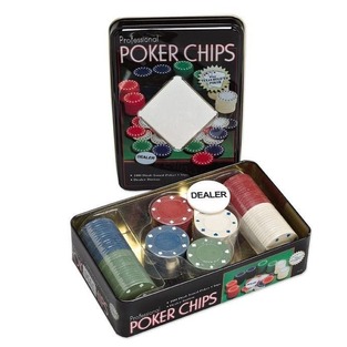 PROFESSIONAL POKER CHIPS ΜΑΡΚΕΣ ΣΕ ΜΕΤΑΛΛΙΚΟ ΚΟΥΤΙ 100τεμ 198Μ103