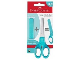 FABER CASTELL ΨΑΛΙΔΙ GRIP 13,5cm ΜΕ ΘΗΚΗ ΓΑΛΑΖΙΟ 181548