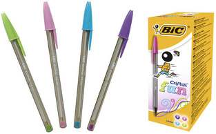 BIC ΣΤΥΛΟ CRISTAL LARGE FUN FASHION COLOURS ΛΑΧΑΝΙ 1.6mm