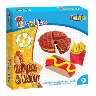 LUNA PLASTELITO ΣΕΤ ΠΛΑΣΤΟΖΥΜΑΡΑΚΙΑ HOT DOG ΚΑΙ ΒΑΦΛΑ 622076