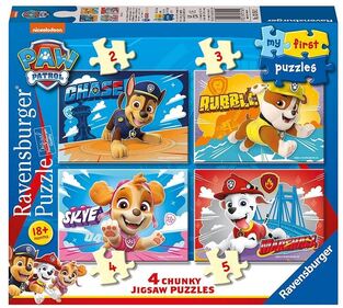 RAVENSBURGER ΠΑΖΛ 4 ΣΕ 1 (2 / 3 / 4 / 5τεμ) ΤΑ ΠΡΩΤΑ ΜΟΥ ΠΑΖΛ PAW PATROL 031542